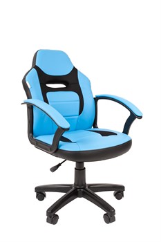 Кресло Chairman Kids 110 Россия экопремиум черный/голубой - фото 26098