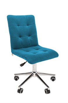 Офисное кресло Chairman 030 Россия ткань Т-75 бирюзовый, хром, без подлокотников - фото 26119