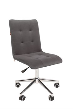 Офисное кресло Chairman 030 Россия ткань Т-55 серый, хром, без подлокотников - фото 26921