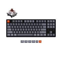 Беспроводная механическая клавиатура Keychron K8, TKL, алюминиевый корпус, RGB подсветка, Gateron Brown Switch - фото 28800