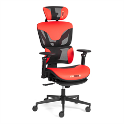 Кресло игровое TetChair KingCobra, иск. кожа, сетка, черный, красный - фото 43966