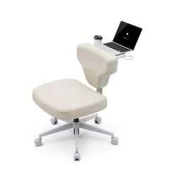 Кресло гибридной посадки FoxGear SHORTZ Fabric, размер 2 (с ноутбучным столиком), светло-серый - фото 44605