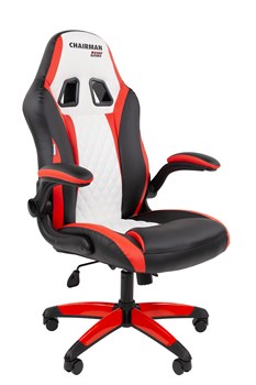 Офисное кресло Chairman Game 15 Россия экокожа черный/красный/белый - фото 44675