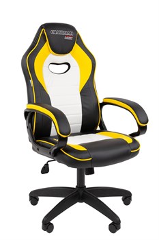 Офисное кресло Chairman Game 16 Россия экокожа черный/желтый/белый - фото 44680