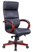 Стул руководителя Everprof President Wood Экокожа Черный