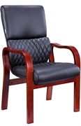 Стул руководителя Everprof President Wood CF Экокожа Черный