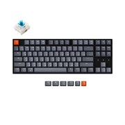 Беспроводная механическая клавиатура Keychron K8, TKL, алюминиевый корпус, White LED подсветка, Gateron Blue Switch Беспроводная механическая клавиатура Keychron K8, TKL, алюминиевый корпус, White LED подсветка, Gateron Blue Switch