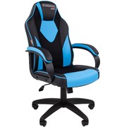 Игровое кресло Chairman game 17 Россия экопремиум черный/голубой