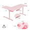 Стол письменный (для компьютера) угловой EUREKA ERK-L60R-PK-V2 (правый), розовый - фото 42910